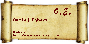 Oszlej Egbert névjegykártya